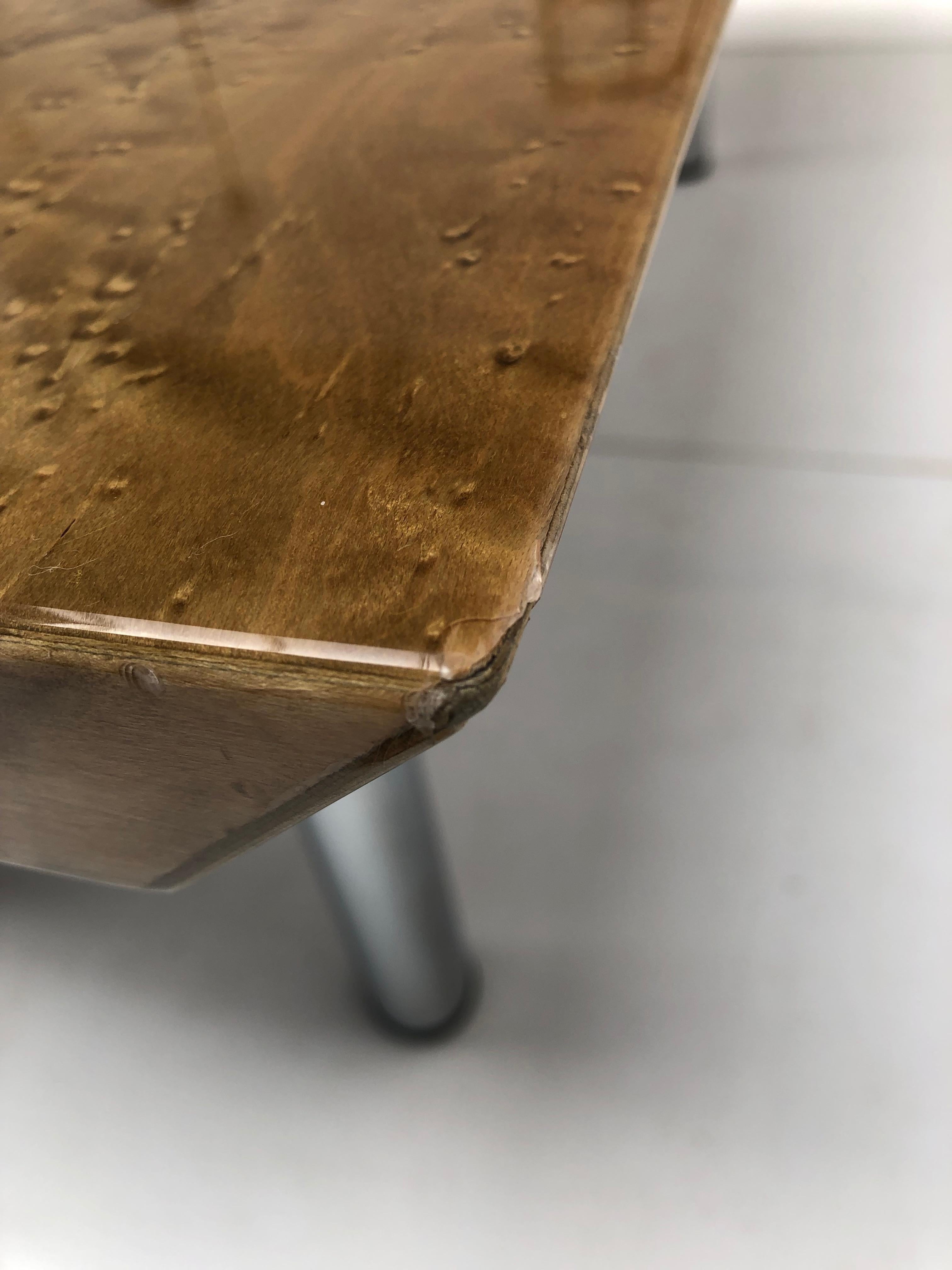 Goldener Esstisch oder Schreibtisch aus goldenem Wurzelholz Giovanni Offredi für Saporiti, 1980er Jahre im Angebot 4