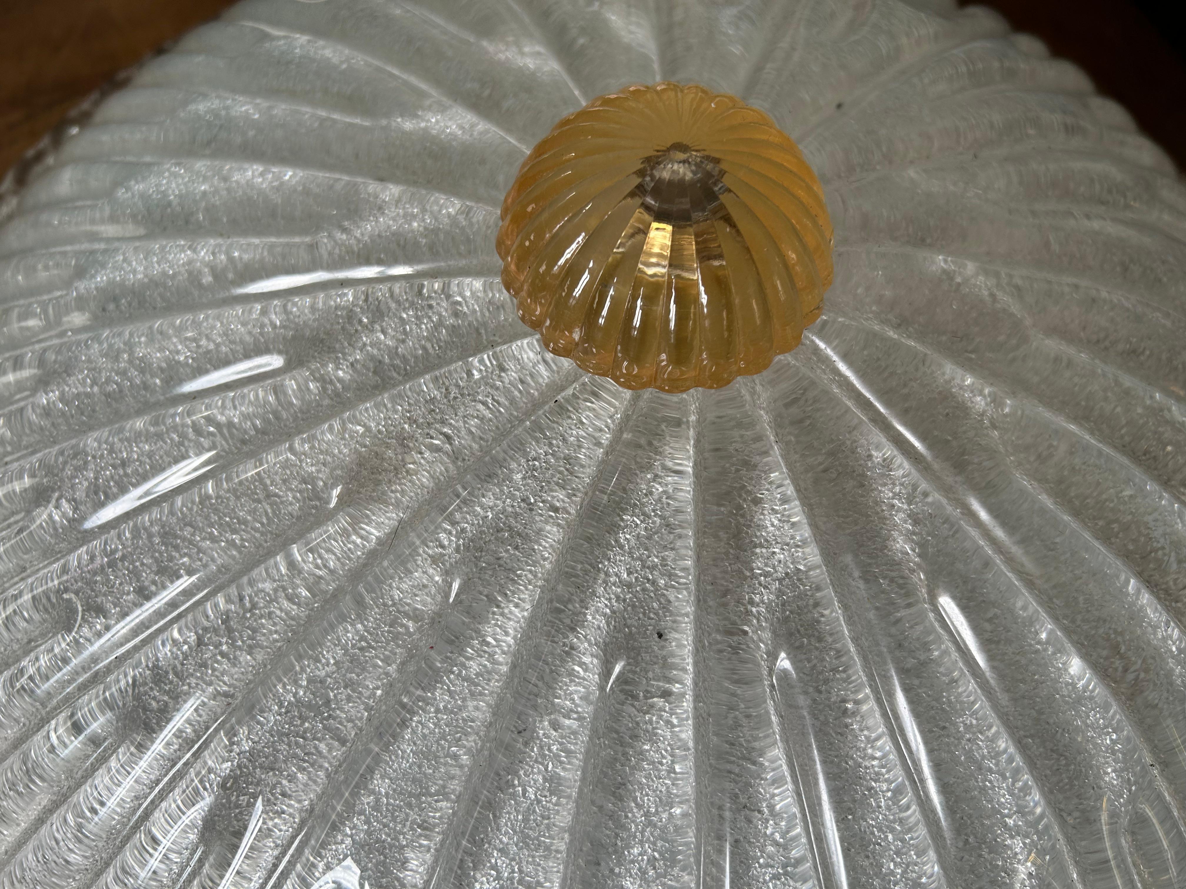 Golden Button, Gorgeous Murano Ceiling Light, 1980's For Sale 8