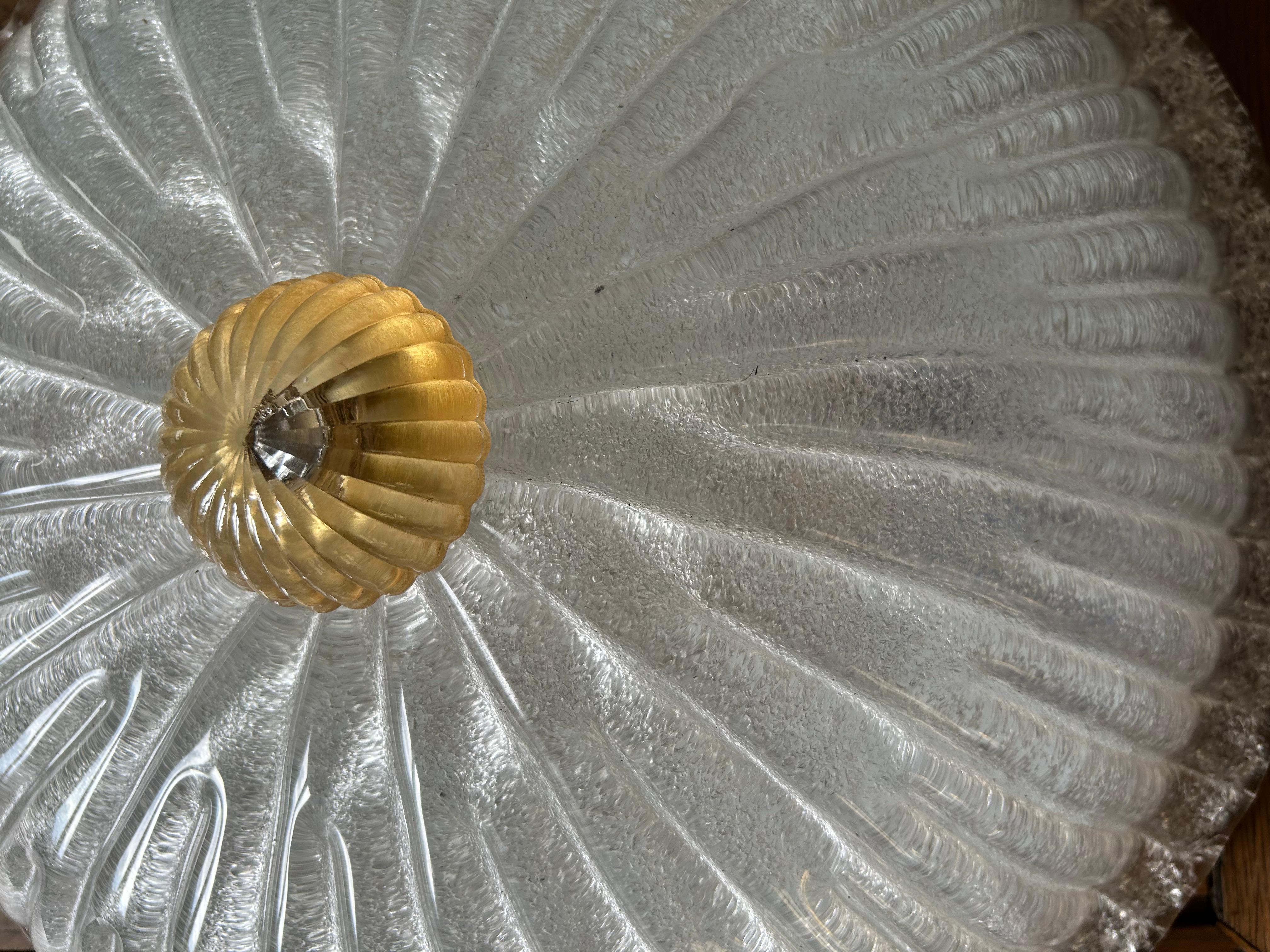 Golden Button, Gorgeous Murano Ceiling Light, 1980's In Good Condition For Sale In Budapest, HU