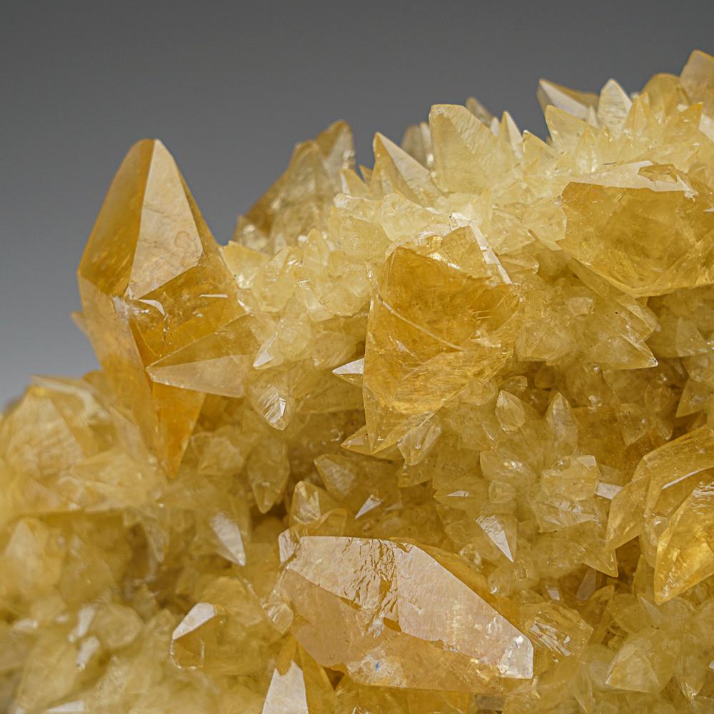 Contemporary Golden Calcite Crystal Cluster from Elmwood Mine, Tennessee For Sale