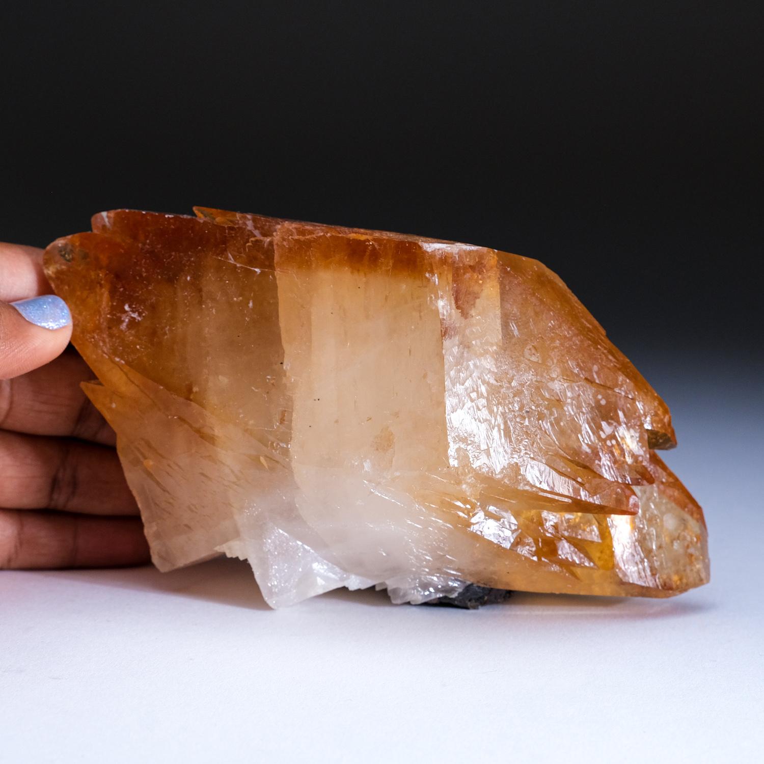 Contemporary Golden Calcite Crystal from Elmwood Mine, Tennessee (1.8 lbs) For Sale