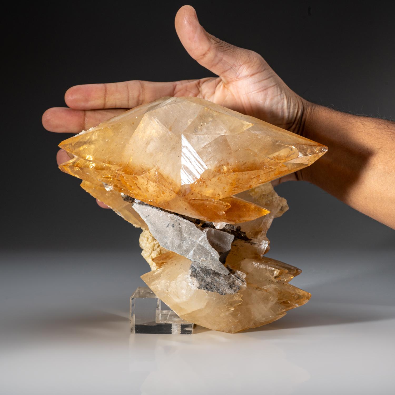Américain Cristal de Calcite doré provenant de la mine d'orme, Tennessee (5.15 lbs) en vente