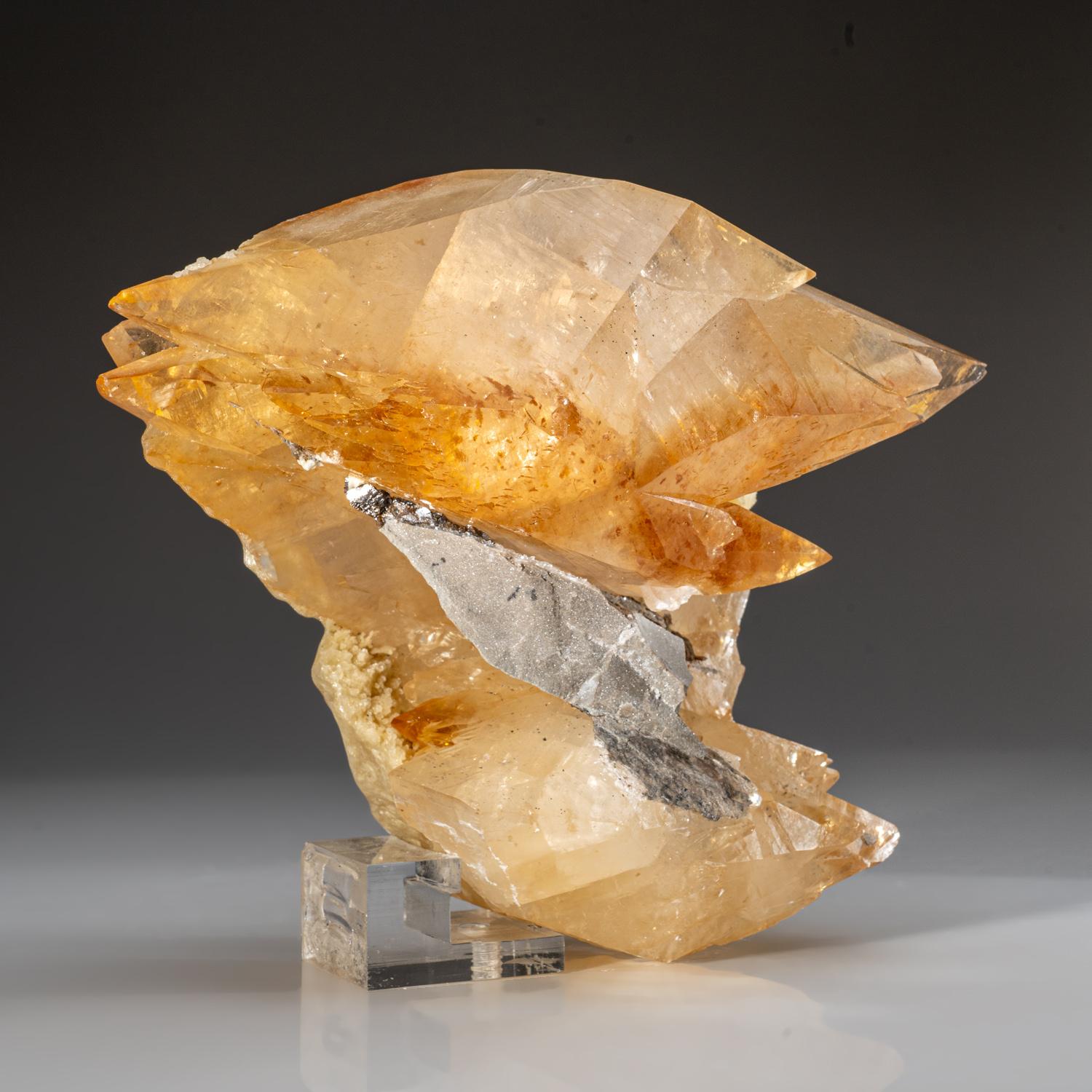 Contemporary Golden Calcite Crystal from Elmwood Mine, Tennessee (5.15 lbs) For Sale