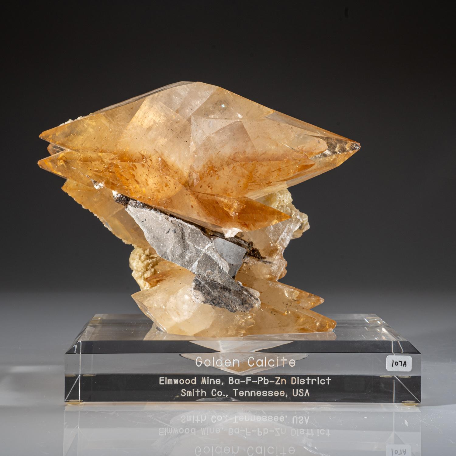 Golden Calcite Crystal from Elmwood Mine, Tennessee (5.15 lbs) For Sale 1