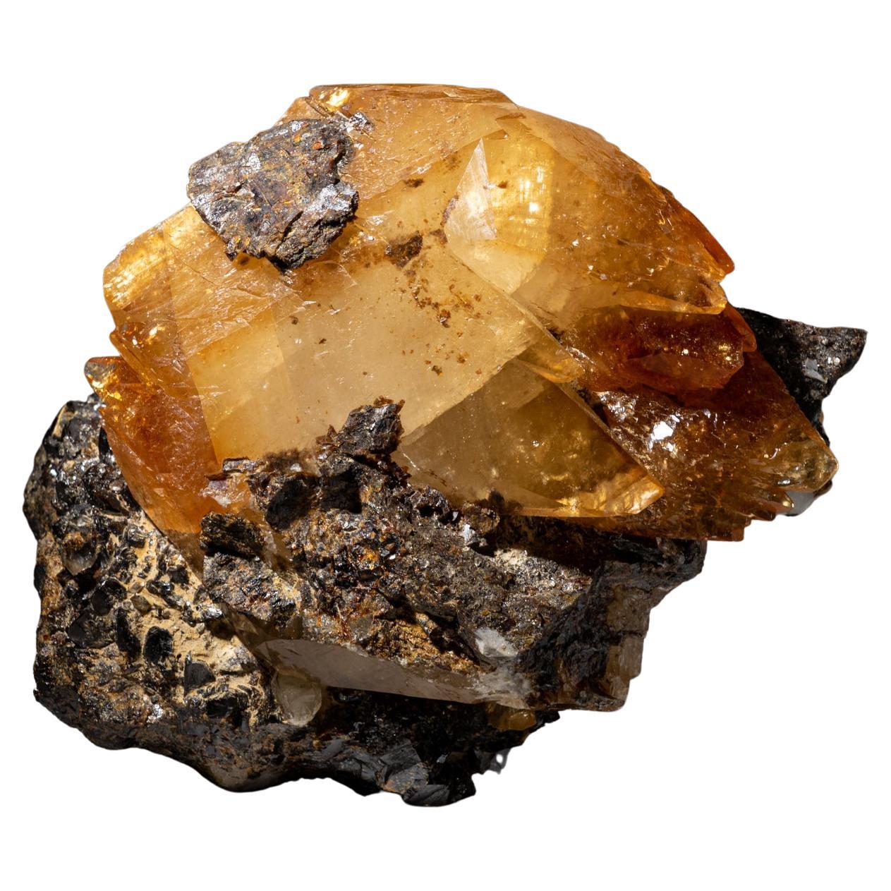 Goldener Calcite-Kristall aus Ulmenholz-Mine, Tennessee
