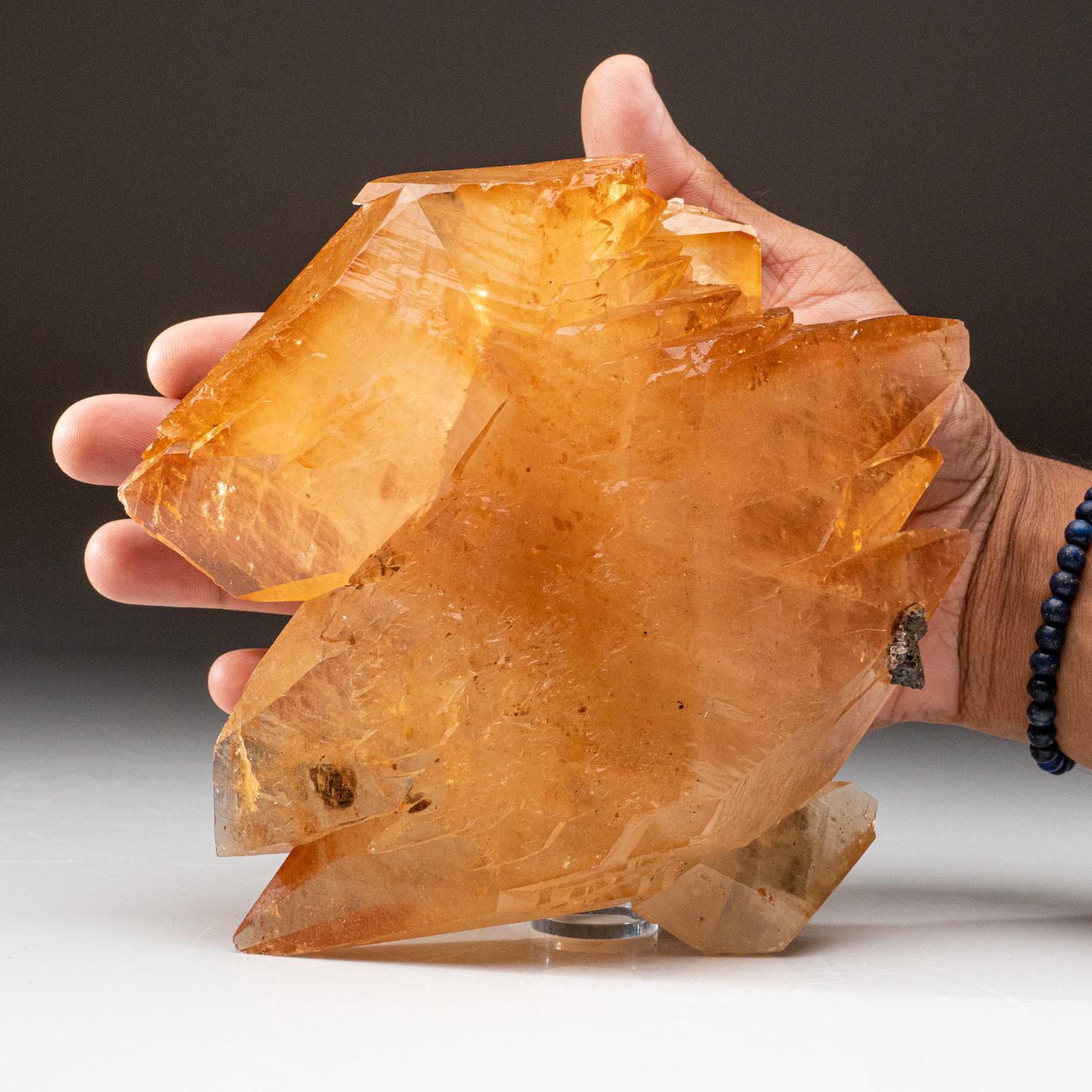 Contemporary Golden Calcite from Elmwood Mine, Carthage, Smith County, Tennessee For Sale