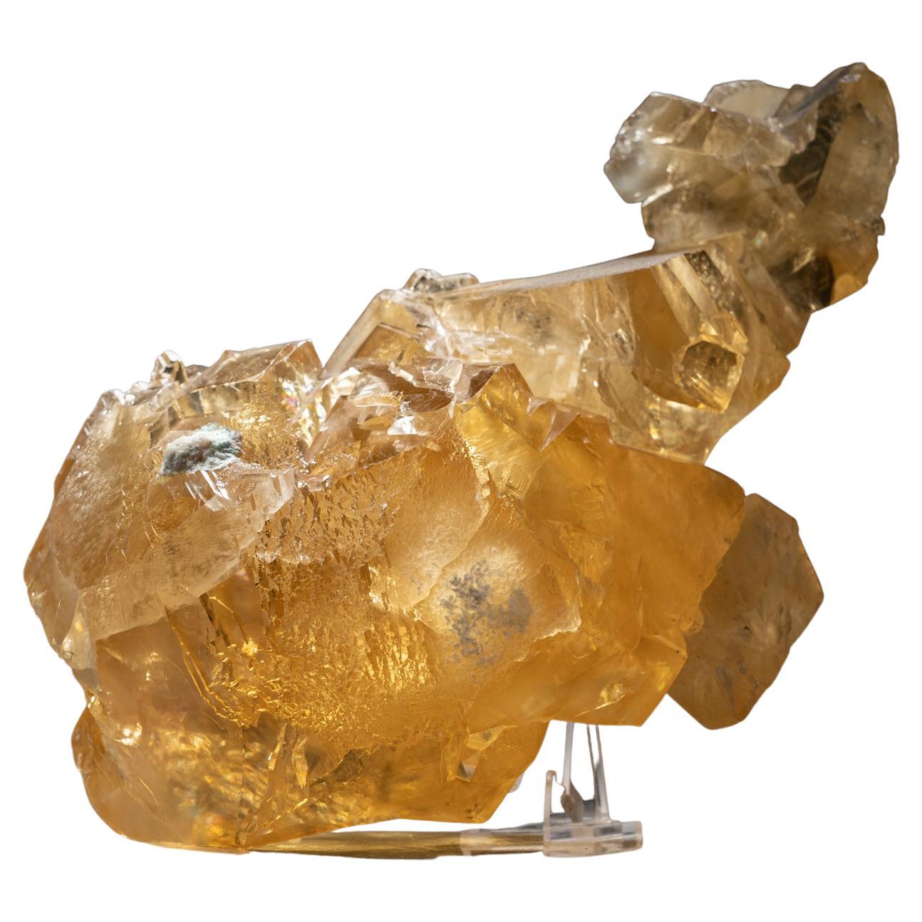 Golden Calcite From Tieshan District, Huangshi Prefecture, Hubei Province, China For Sale