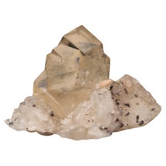 Calcite dorée sur apophyllite avec cravate