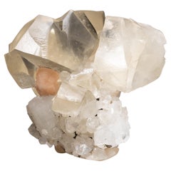 Calcite dorée et apophyllite du district de Nasik, Maharashtra, Inde