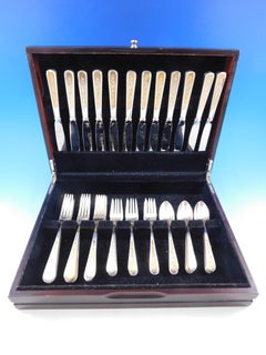 Golden Calvert Engraved by Kirk-Stieff Sterling Silver Flatware Set Service 48pc