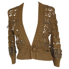 John Galliano Golden Cardigan size XS