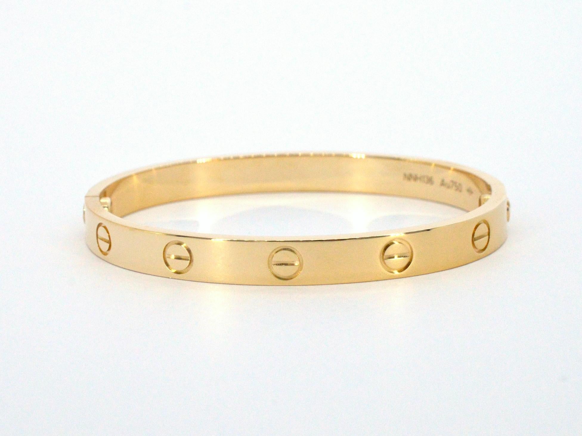 Golden Cartier LOVE Bracelet In Excellent Condition For Sale In AMSTELVEEN, NH