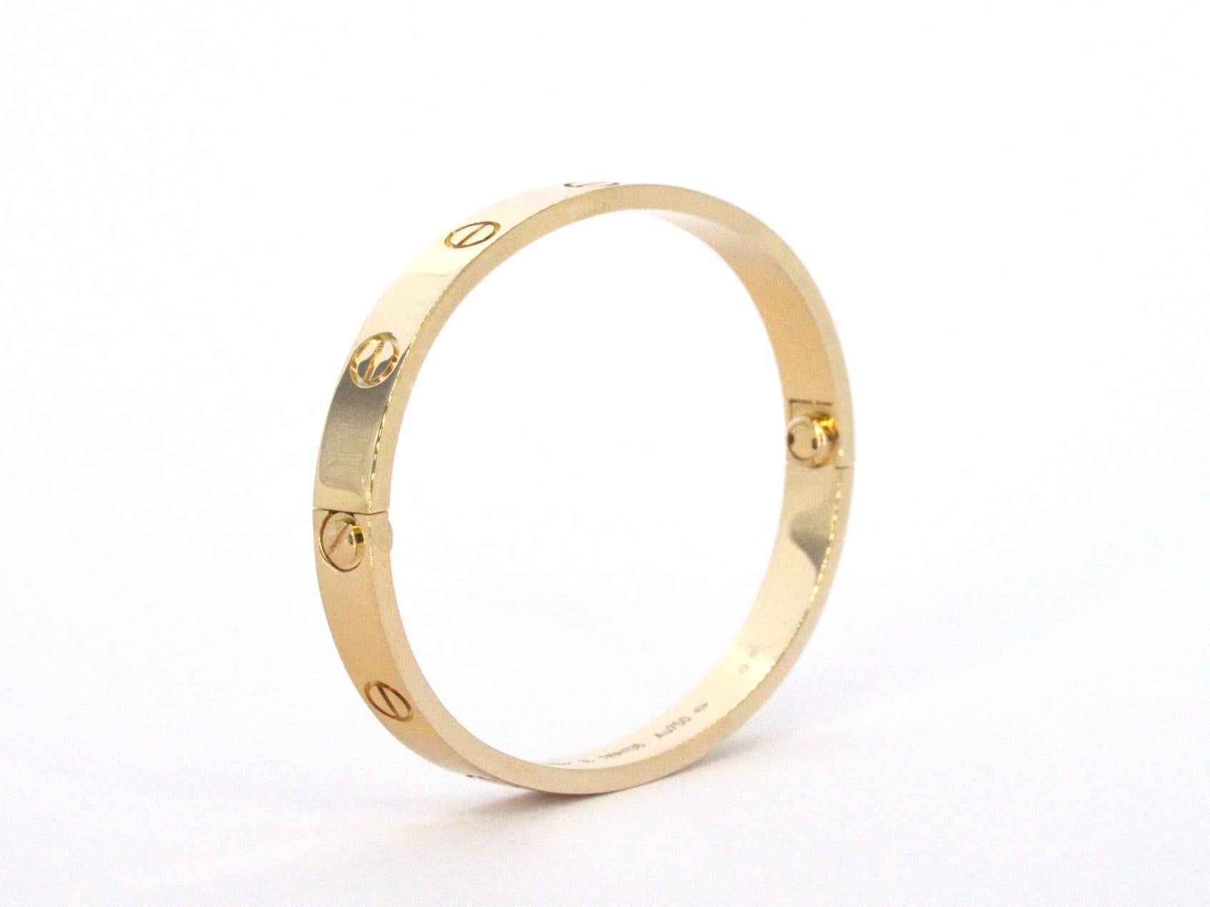 Women's Golden Cartier LOVE Bracelet For Sale