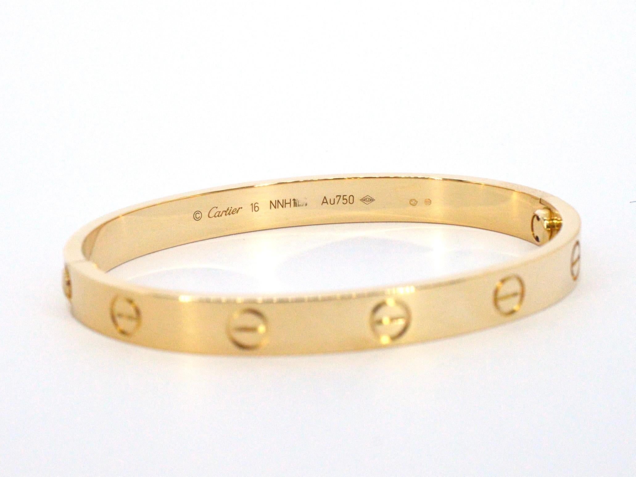 Golden Cartier LOVE Bracelet For Sale 4