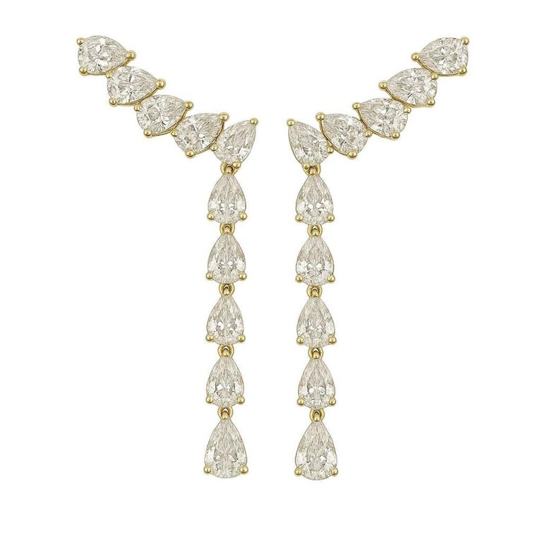 Golden Cascade 14K (or 18k upon request) Yellow Gold Pear  display picture 1