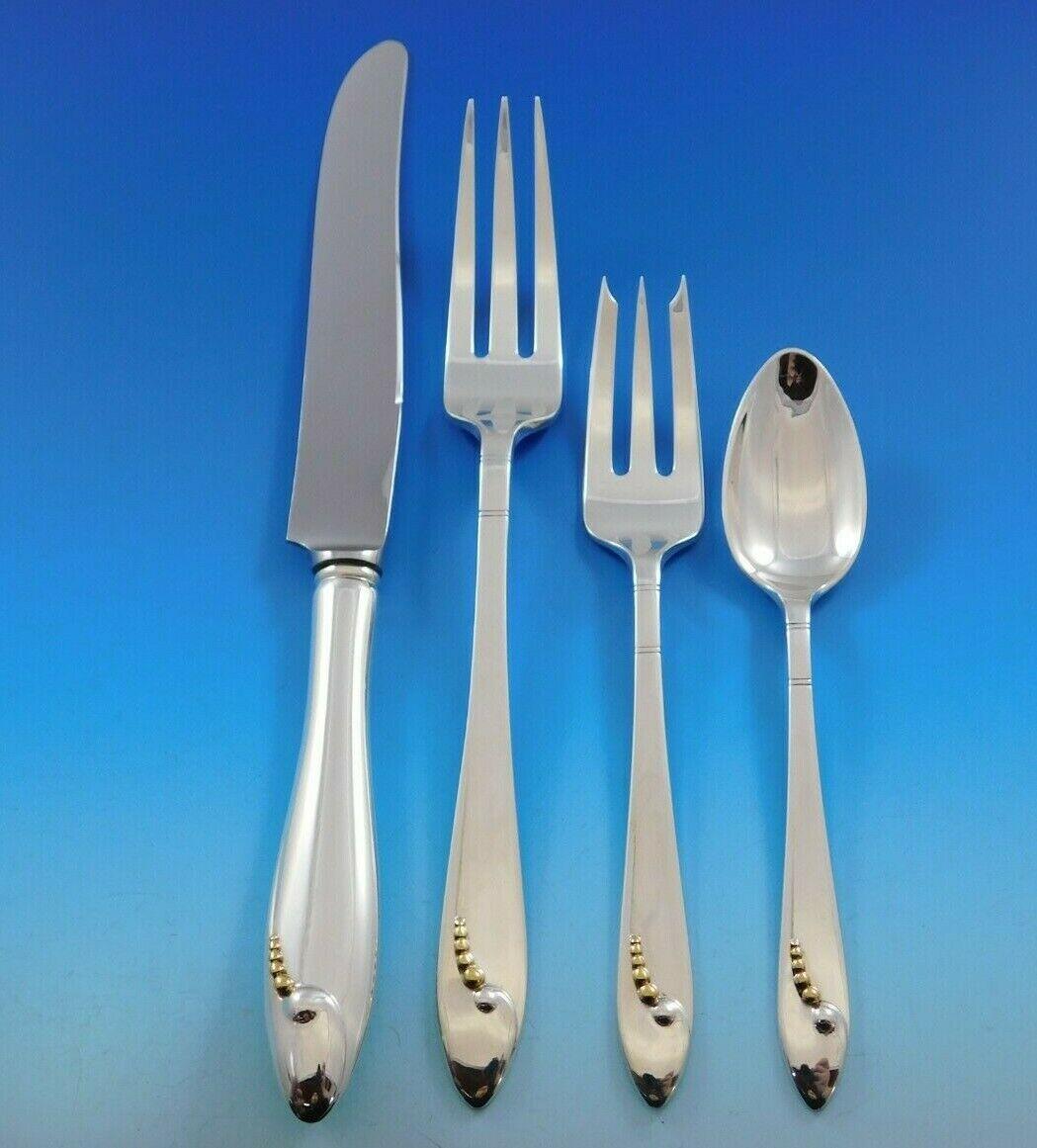 Looking for a unique flatware set with a fabulous modern design? We have never seen this pattern before - likely was a one-of-a-kind, custom order! 
Handmade 