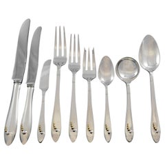 Golden Caviar by Black Starr & Gorham Sterling Silver Flatware Set Service 99 Pc