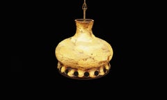 Golden Ceramic Chandelier 1970s Vintage Classic