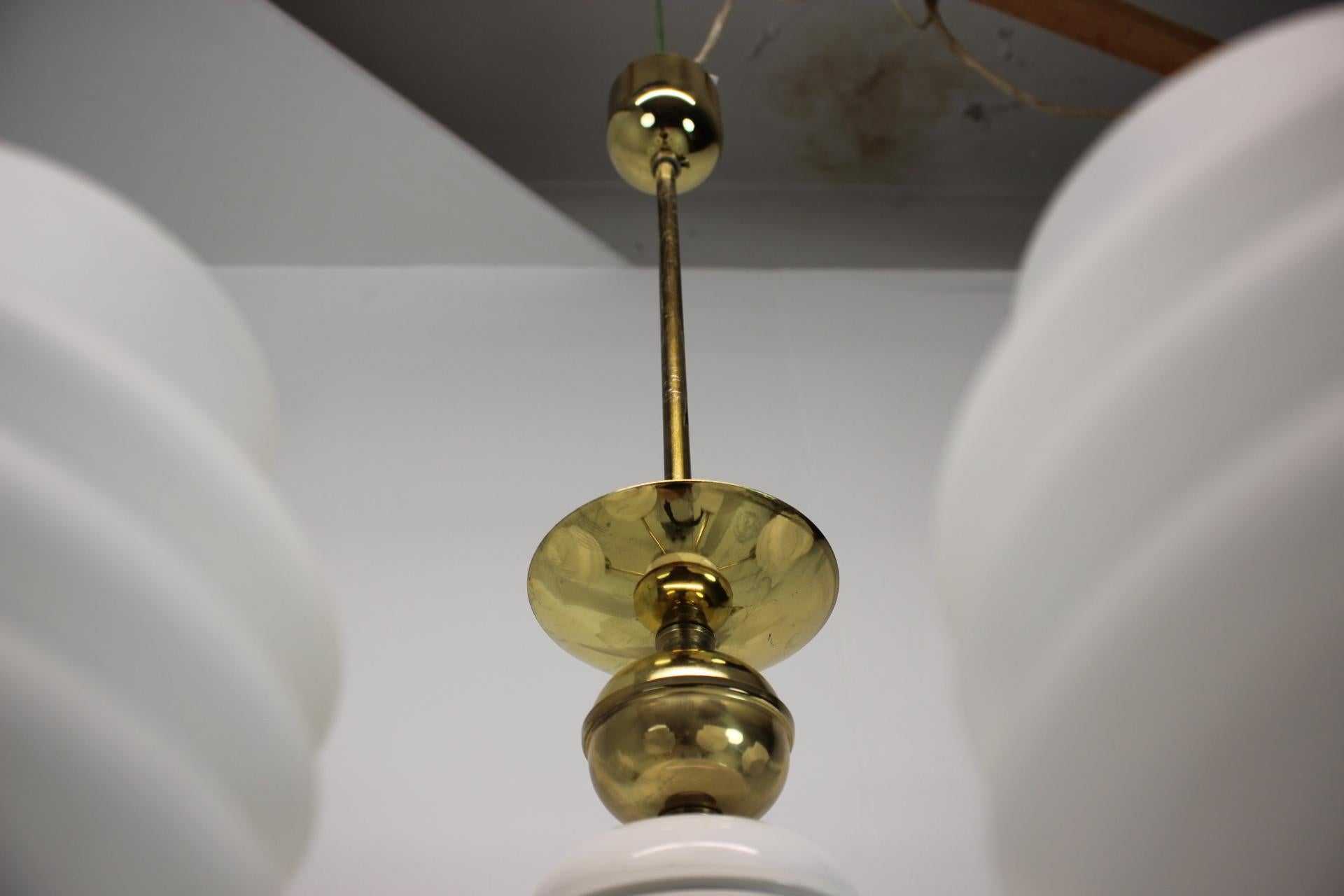 Golden Chandelier by Kamenicky Senov, 1970s, Czechoslovakia For Sale 4