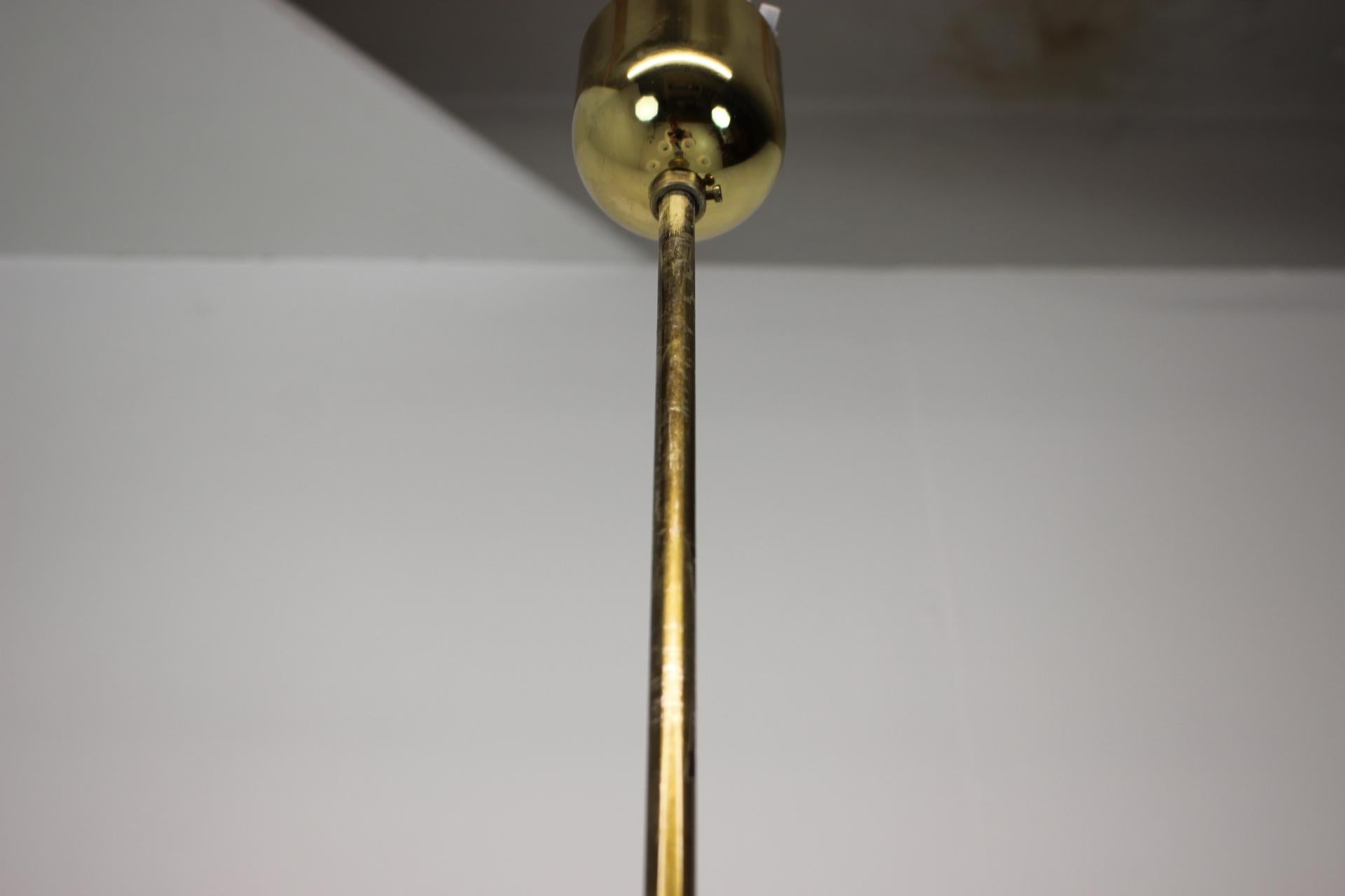 Golden Chandelier by Kamenicky Senov, 1970s, Czechoslovakia For Sale 5