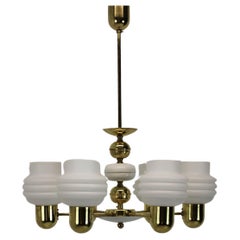 Golden Chandelier by Kamenicky Senov, 1970s, Czechoslovakia