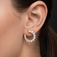 Golden Charm Diamond 14K (or 18k upon request) Yellow Gold Hoops Earrings
