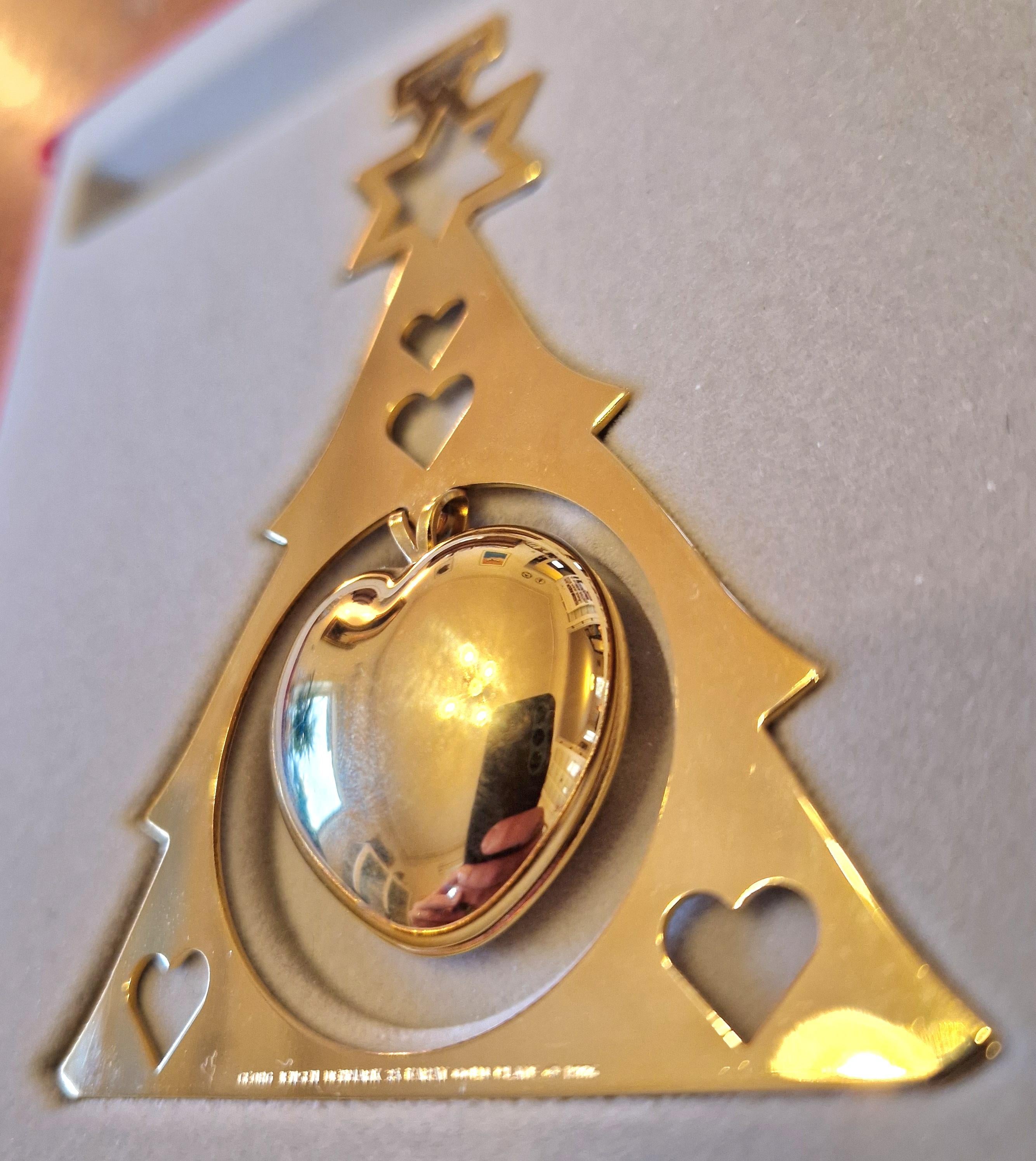 Late 20th Century Golden Christmas Tree, Georg Jensen Christmas Ornament 1986, Sven Vestergaard For Sale