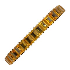 Pulsera Línea Citrino Dorado Oro Amarillo 14k Circa 1990s