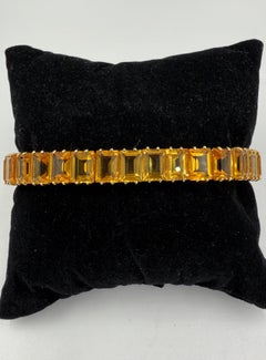 Bracelet de lignes en or jaune 14k et citrine d'or Circa 1990
