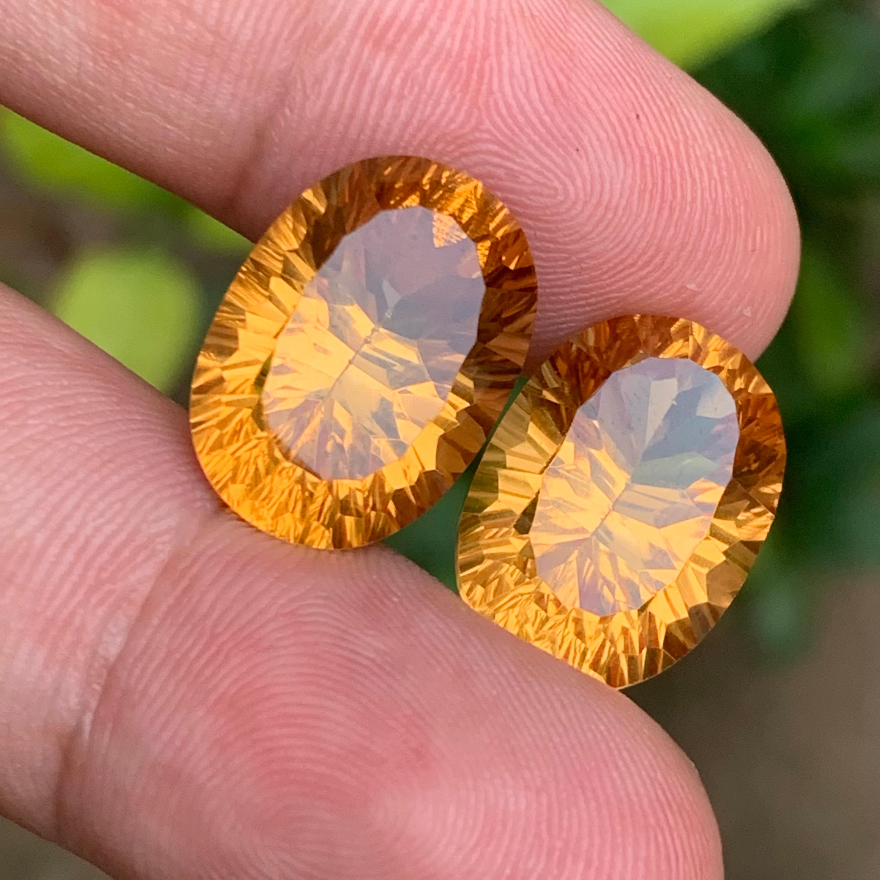 Gemme sfuse naturali di citrino dorato ben assortite per orecchini 31.34 carati in vendita 4