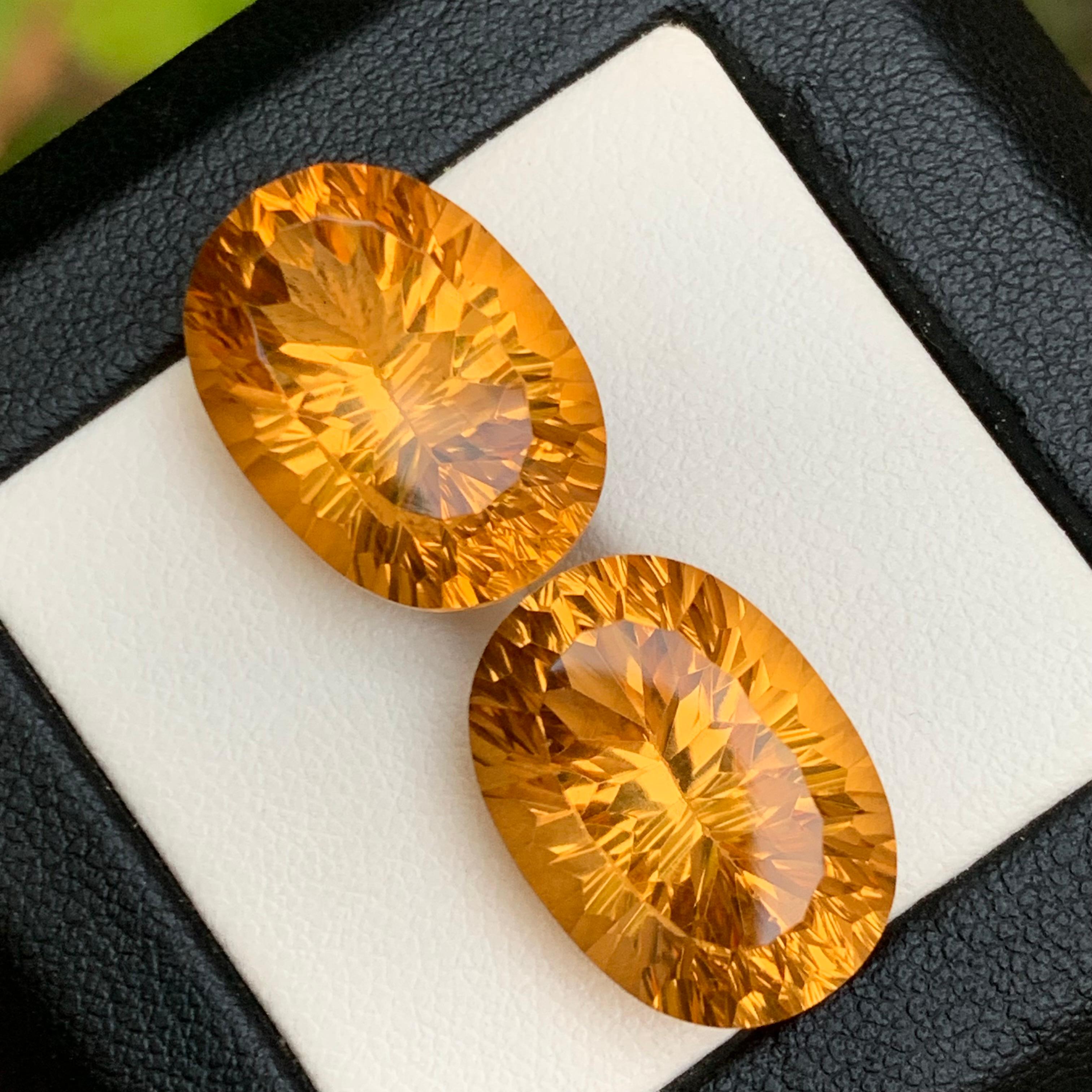 Gemme sfuse naturali di citrino dorato ben assortite per orecchini 31.34 carati in vendita 2