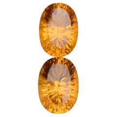 Citrine dorée pierres en vrac naturelles paire bien assortie pour boucles d'oreilles 31.34 ct