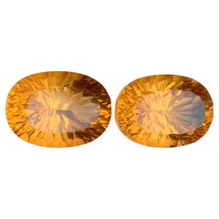 Citrine dorée pierres en vrac naturelles paire bien assortie pour boucles d'oreilles 33.11 ct