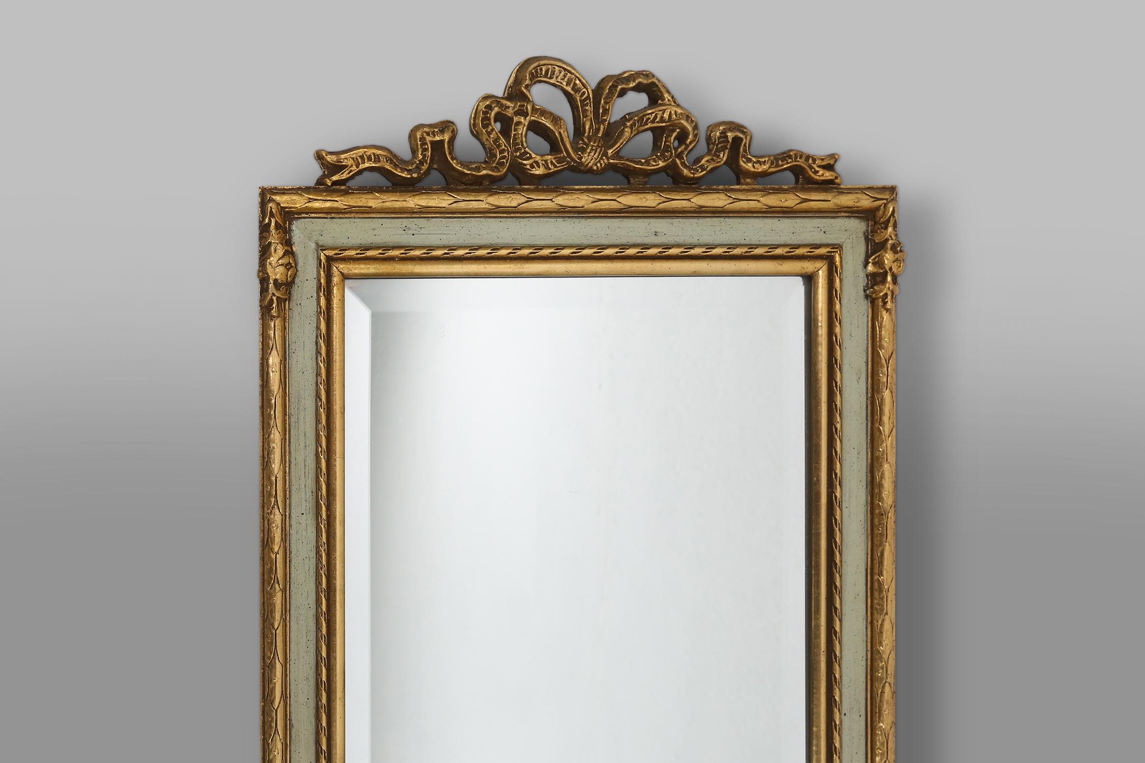 Neoclassical Golden classic mirror For Sale