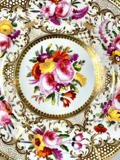 Golden Coalport Plate Hand Painted England Circa 1825