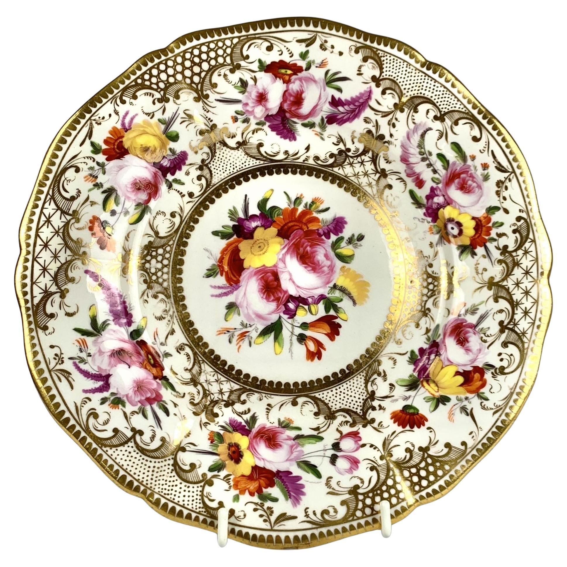 Golden Coalport Plate Hand Painted England Circa 1825