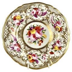 Antique Golden Coalport Plate Hand Painted England Circa 1825