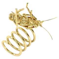 Golden Ring with realistic nature, 18k Yellow Gold