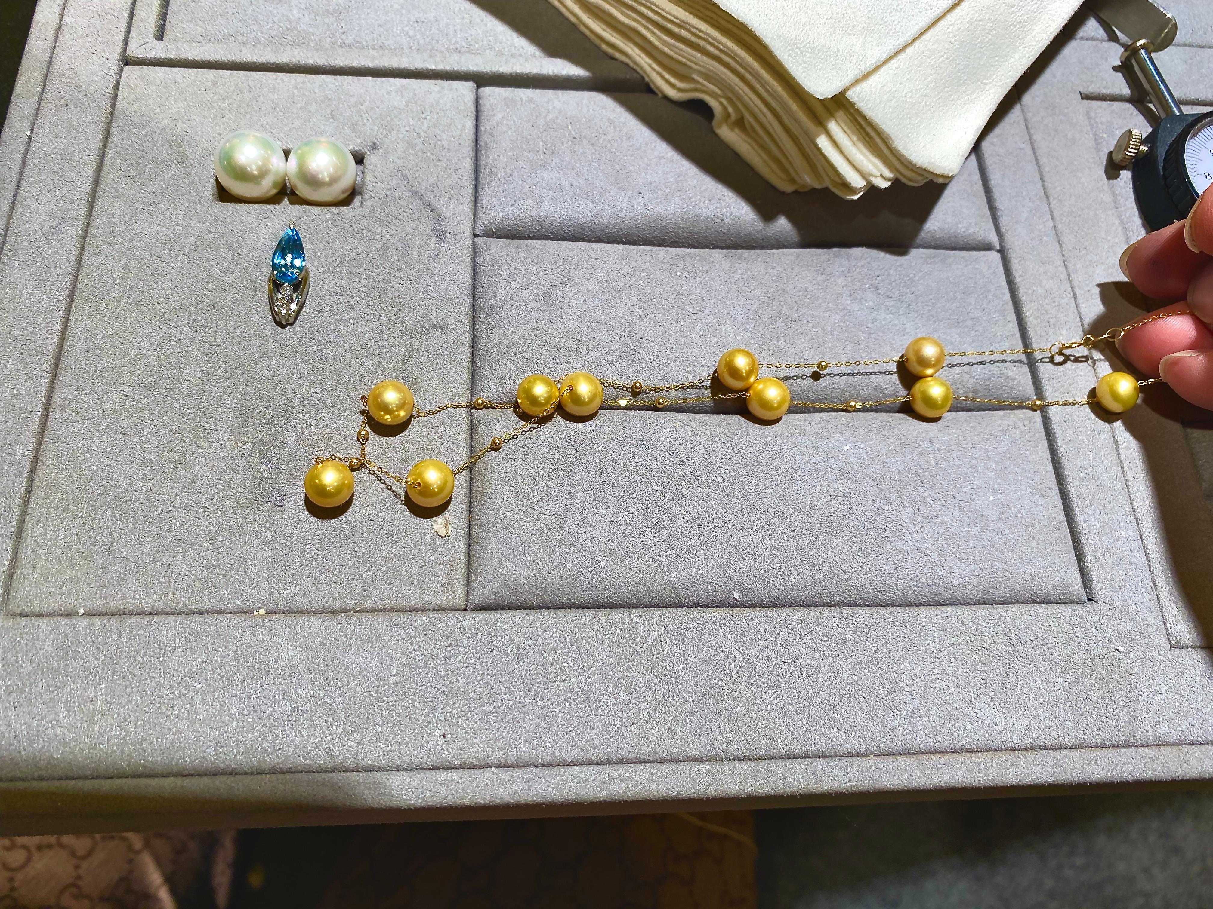 Eostre Goldene Südseeperle aus Eostre  Mit Halskette aus Gelbgold (Perle) im Angebot