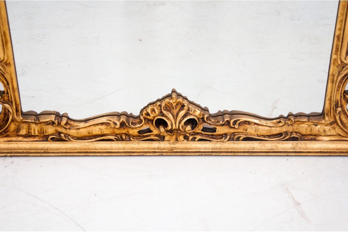Rococo Golden Console with Mirror, Roccoco, France, Mid-20th Century