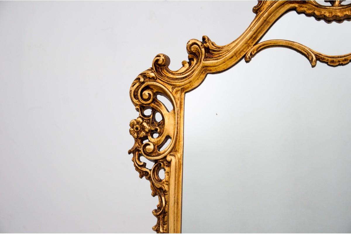 French Golden Console with Mirror, Roccoco, France, Mid-20th Century