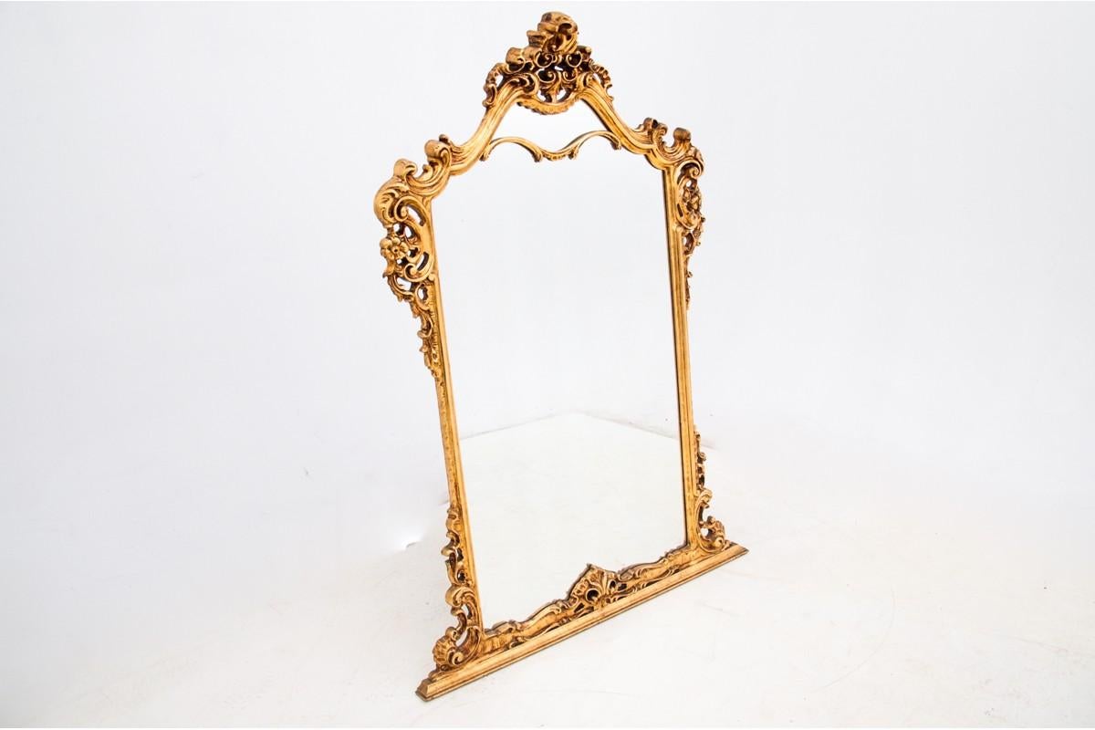 Golden Console with Mirror, Roccoco, France, Mid-20th Century 1
