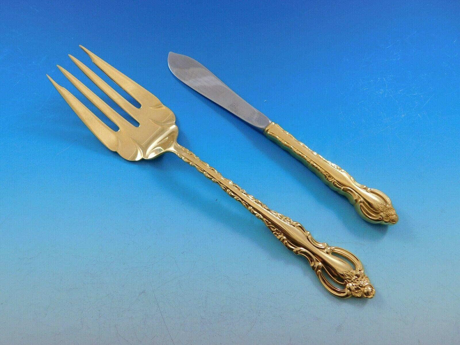 20th Century Golden Countess by International Goldware Flatware Set for 12 Service 54 Pc Gold