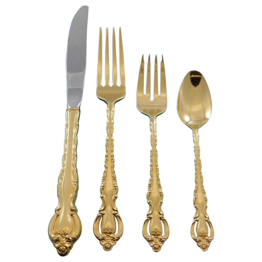 Golden Countess by International Goldware Flatware Set for 12 Service ...