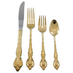Golden Countess by International Goldware Flatware Set for 12 Service 54 Pc Gold