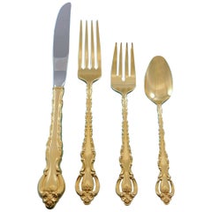 Golden Countess by International Goldware Flatware Set for 12 Service 55 Pc Gold
