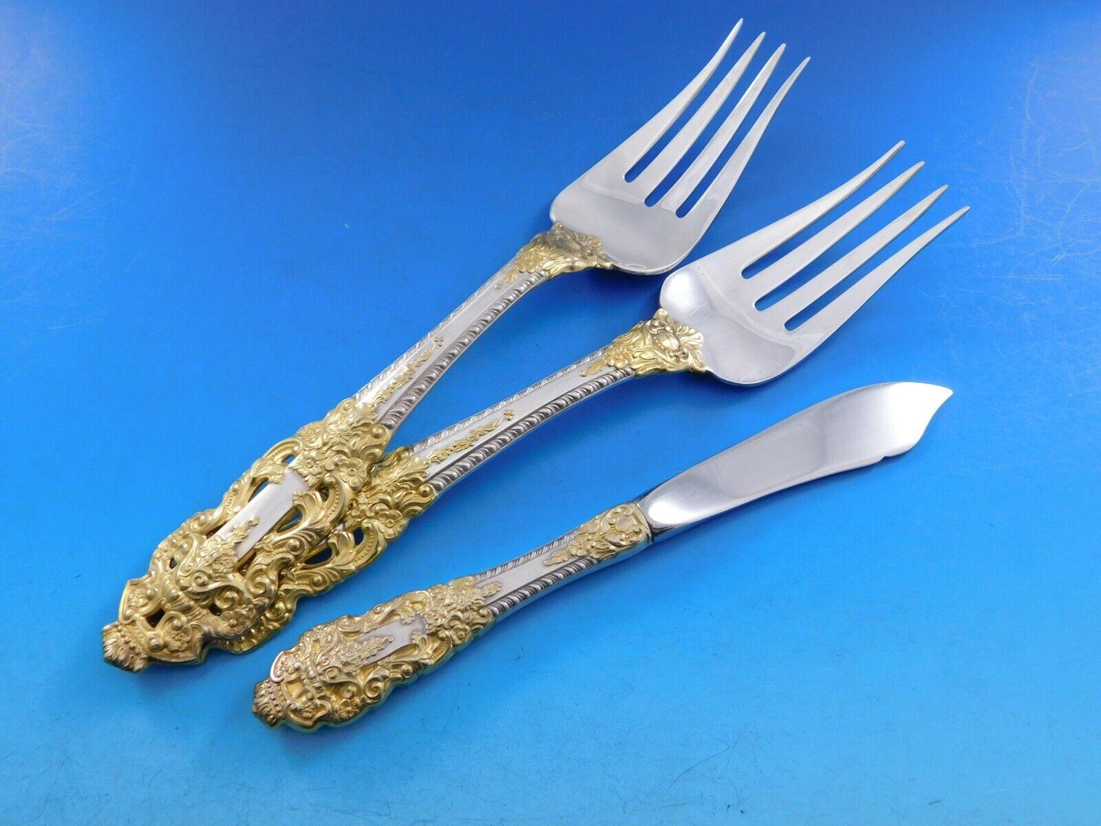 Golden Crown Barock von Gorham Sterling Silber Besteck Set 105 Pieces Abendessen im Angebot 5