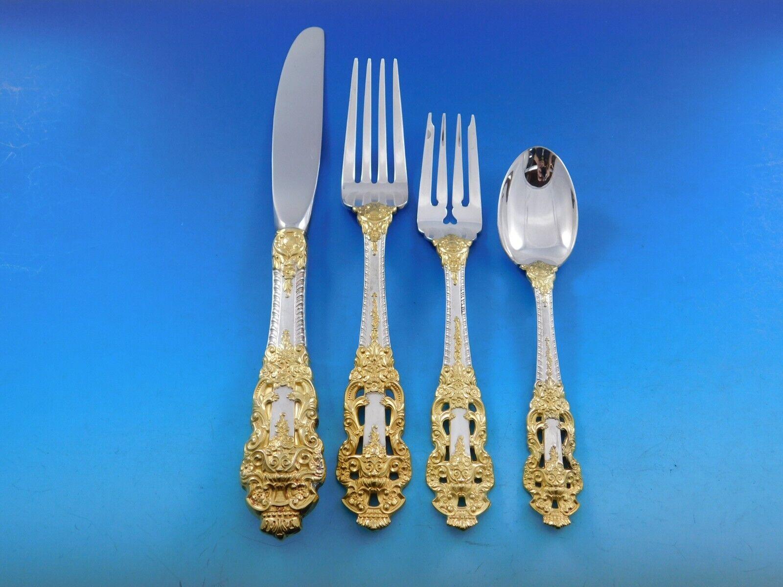 Golden Crown Barock von Gorham Sterling Silber Besteck Set 105 Pieces Abendessen im Zustand „Hervorragend“ im Angebot in Big Bend, WI