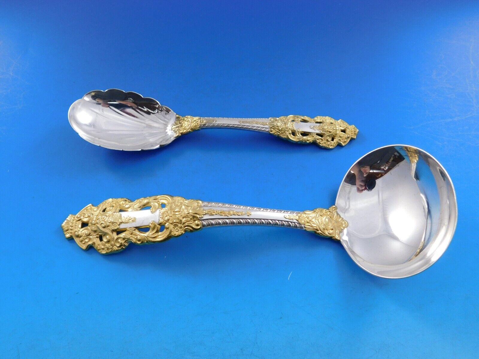 Golden Crown Barock von Gorham Sterling Silber Besteck Set 105 Pieces Abendessen im Angebot 4