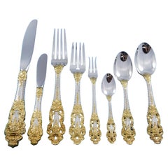 Golden Crown Baroque by Gorham Sterling Silver Flatware Set 105 pieces Dinner